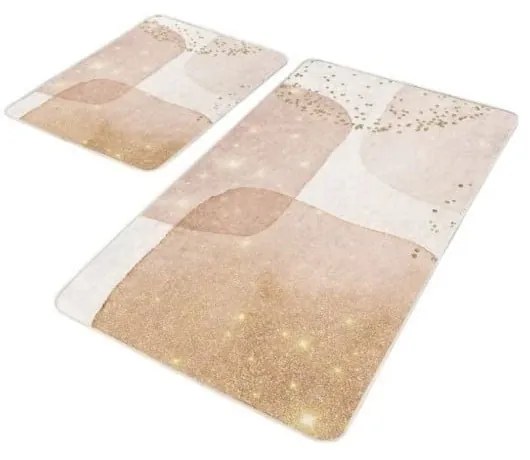 Béžové zamatové kúpeľňové predložky v súprave 2 ks 60x100 cm – Mila Home