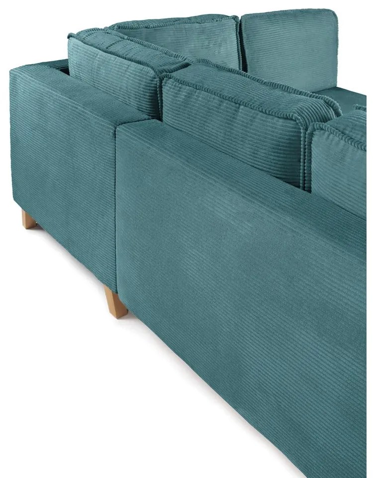 Tyrkysovomodrá menčestrová rozkladacia rohová pohovka (pravý roh) Tori – Bonami Selection