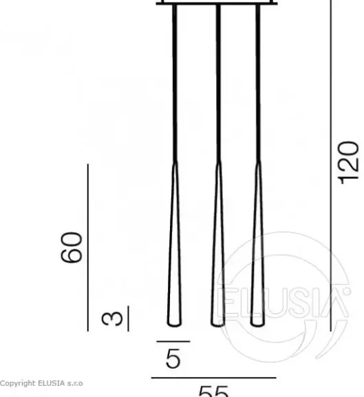 Minimalistické svietidlo Stylo 3 chróm
