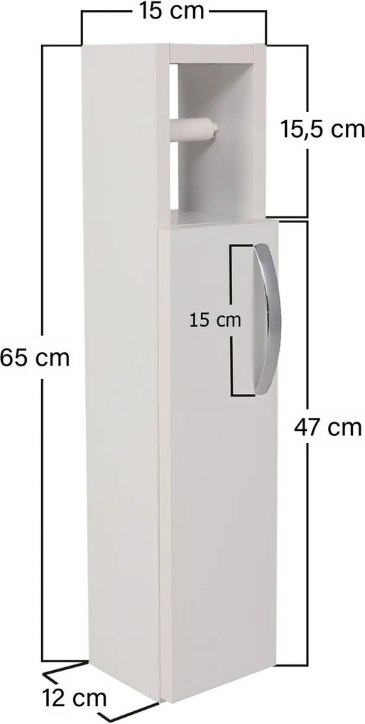 Kúpeľňová skrinka na toaletu LUMERO, biela