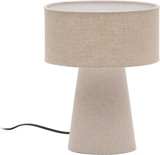 Stolová lampa sivobéžová s textilným tienidlom (výška 35 cm) Algaida – Kave Home