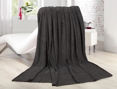 Fleecová deka Lara 220x240 cm, antracitová%