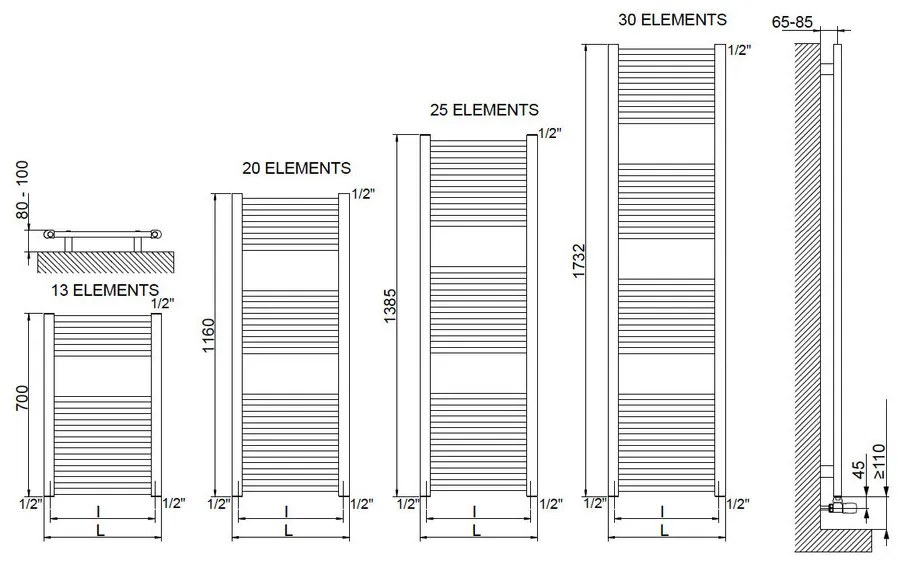 Cordivari Lisa 22 Chromed - radiátor 700x450 mm, chróm 3551646101201