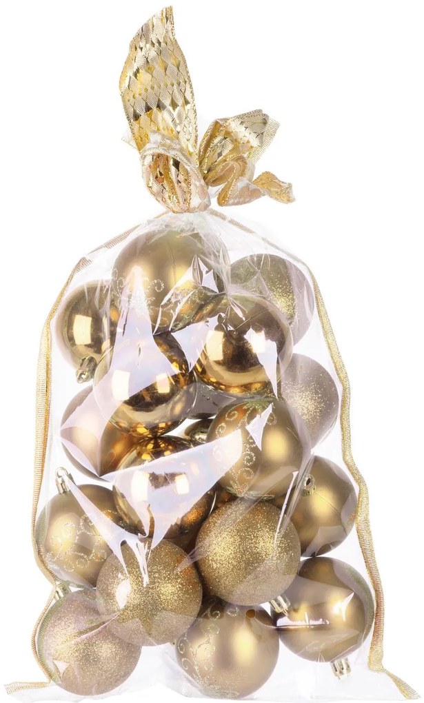 Gule MagicHome Vianoce, 20 ks, 6 cm, zlaté, na vianočný stromček