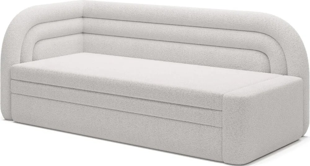 Krémovobiela rozkladacia/s úložným priestorom pohovka z textílie buklé ľavý roh 223 cm Fabillo – ELTAP