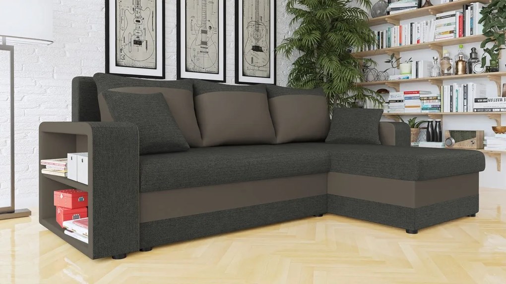 Rohová sedacia súprava Feneros, Dostupné poťahy: Alova 04 + ekokoža Soft 017