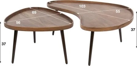 Konferenčný stôl 30-17 Carve 2-set Drevo Acacia - Komfort-nábytok