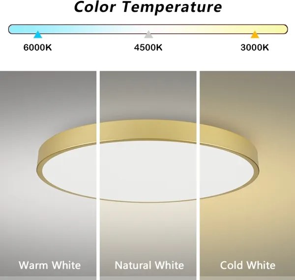 BRILAGI-LED Stropné svietidlo POOL, LED 128 W, 230 V, 3000/4000/6000 K, Ø 100 cm, zlaté