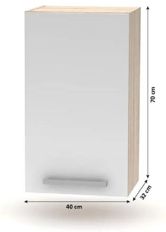 Tempo Kondela Kuchynská linka 2,4 m, dub sonoma/biela, NOVA PLUS