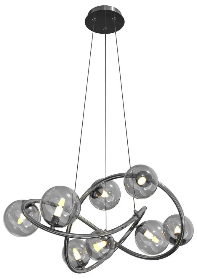 Wofi 7014-805 - LED Luster na lanku NANCY 8xG9/3,5W/230V čierna/chróm