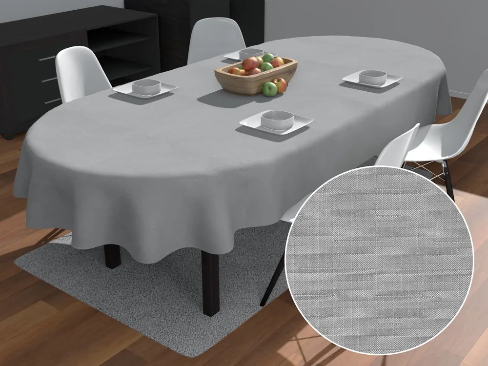 Biante Teflónový oválny obrus TF-019 Sivý 50x100 cm