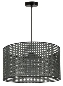 Duolla - Luster na lanku ROLLER RATTAN 1xE27/15W/230V pr. 45 cm čierna