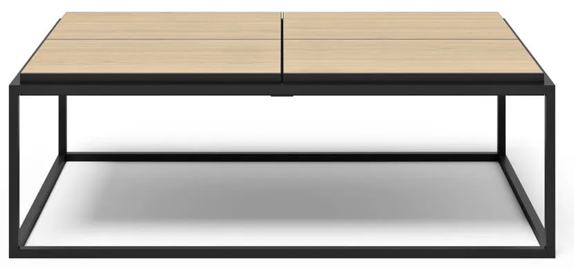 Konferenčný stolík s doskou v dekore duba v čierno-prírodnej farbe 75x120 cm Douro – TemaHome
