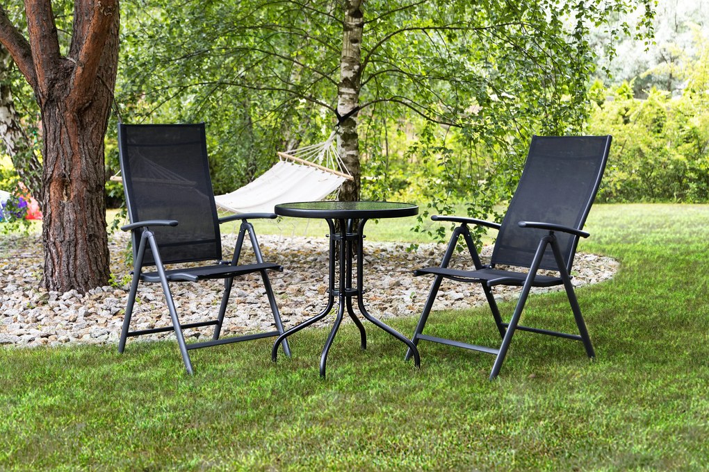 Sklenený záhradný stolík, okrúhly 80 cm, MultiGarden