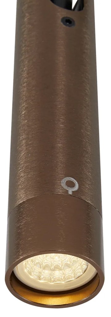 Moderný koľajnicový systém s 6 tmavo bronzovými bodovými svetlami 1-fázový - Slimline Uzzy