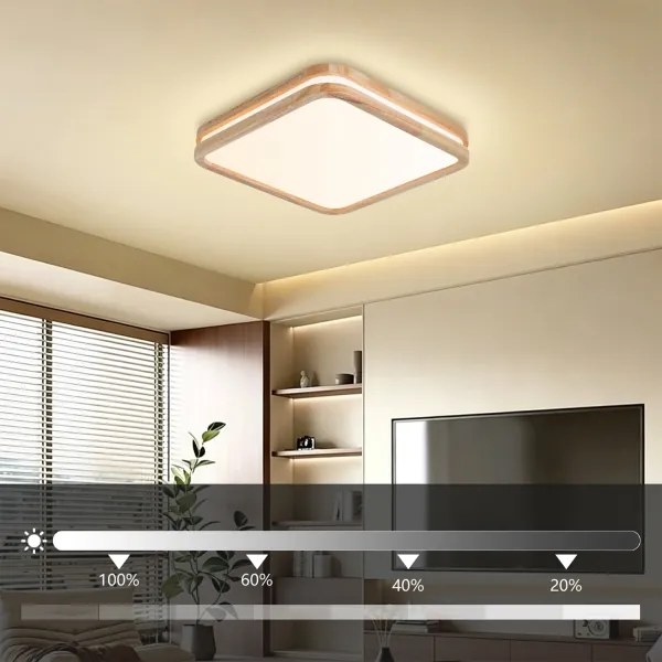 Brilagi - LED stmievateľné svietidlo MOLINA SQUARE LED/48W/230V dub 40x40 cm + diaľkové ovládanie