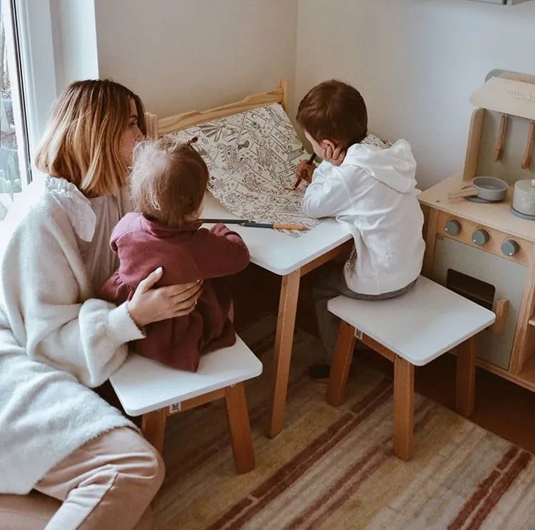 Sivá detská stolička WOODY GREY