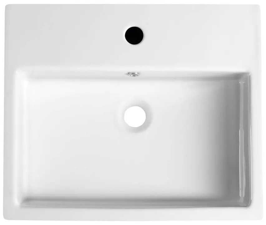 Isvea, PURITY keramické umývadlo polozápustné 50x42cm, biela, 10PL52050