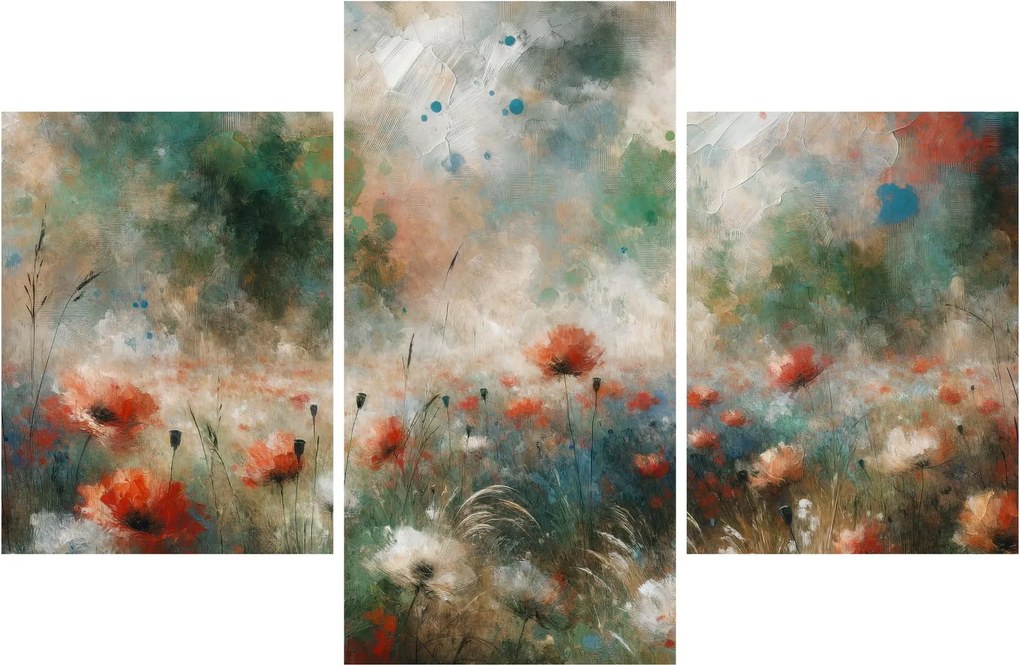 Obraz – Abstrakcia poľa s makmi (90x60 cm)
