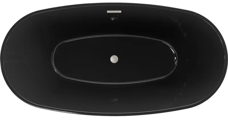 Mexen Eris, voľne stojaca vaňa 170 x 80 cm, čierna, brúsená oceľ prepad, 53441708070-97