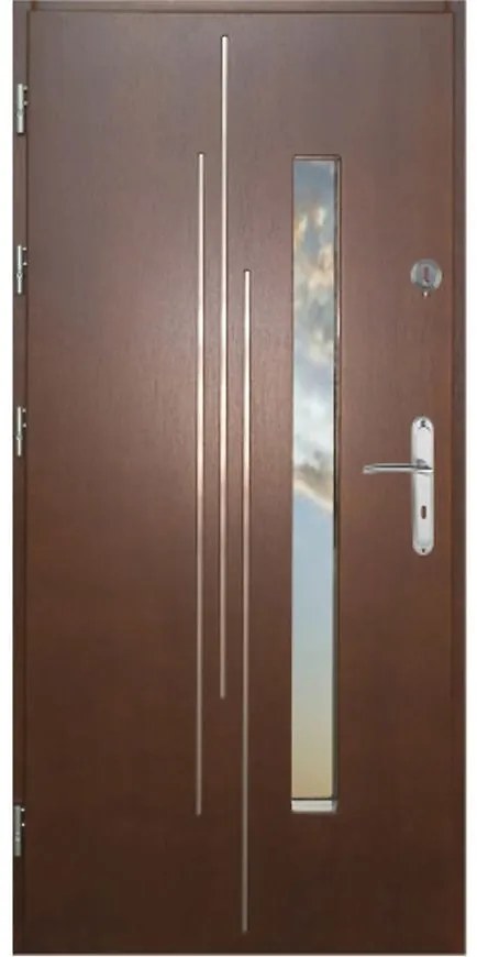 Dvere vchodové WZ 62 90L tmavý orech