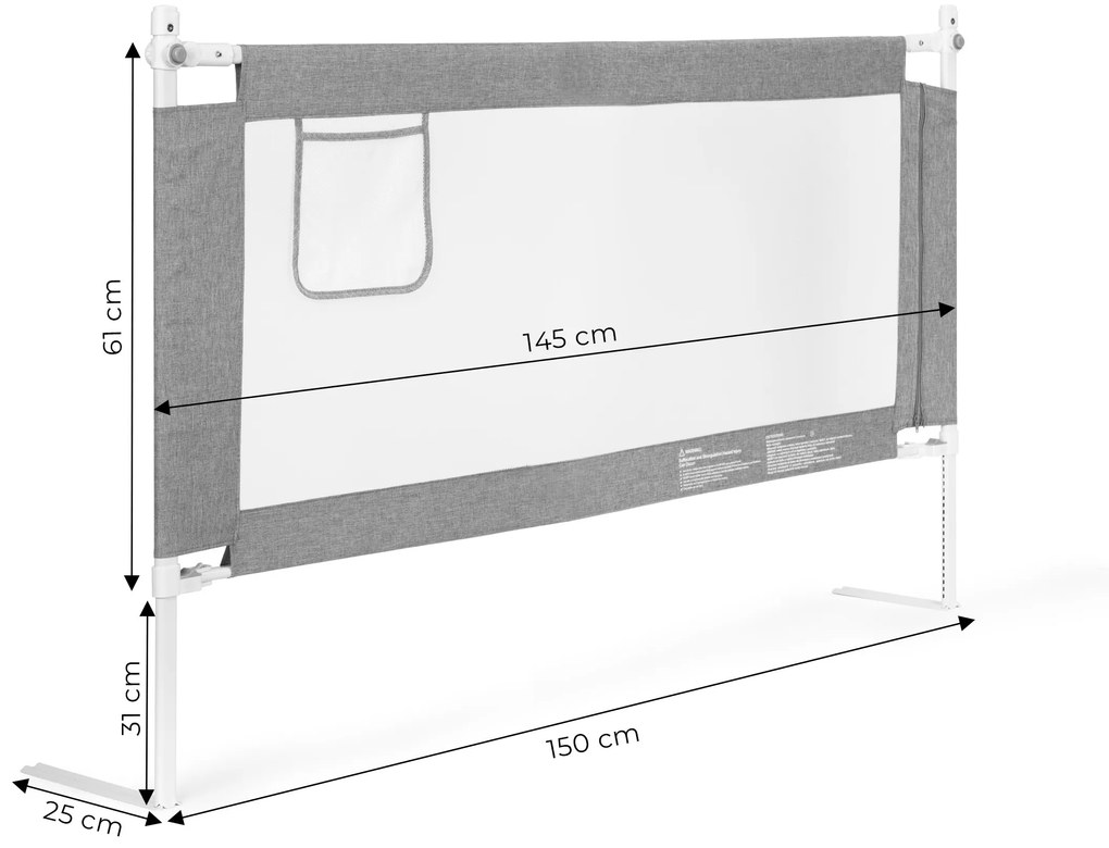 Bezpečnostná zábrana na posteľ 150 cm , ECOTOYS