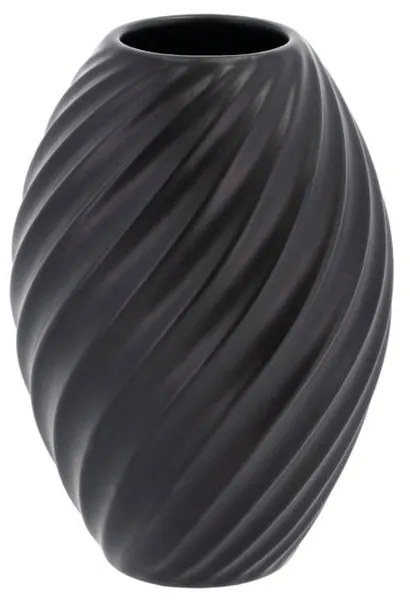 Čierna porcelánová váza Morsø River, výška 16 cm
