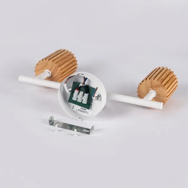 Brilagi - Bodové svietidlo MODERN WOOD 2xGU10/8W/230V drevo/biela