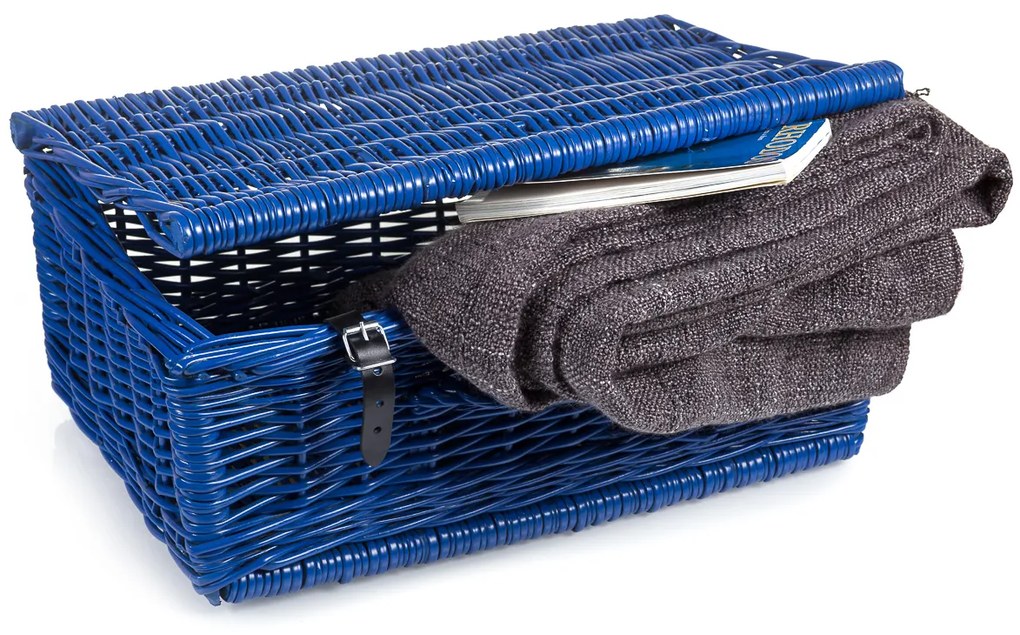 Kufor prútený modrý Putnik III.š. 45 x hl. 31 x v. 19(cm)