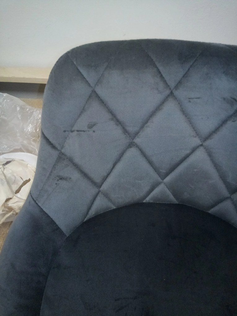 AKCIA Sivá barová stolička VELVET KAST s čiernou nohou II. akosť
