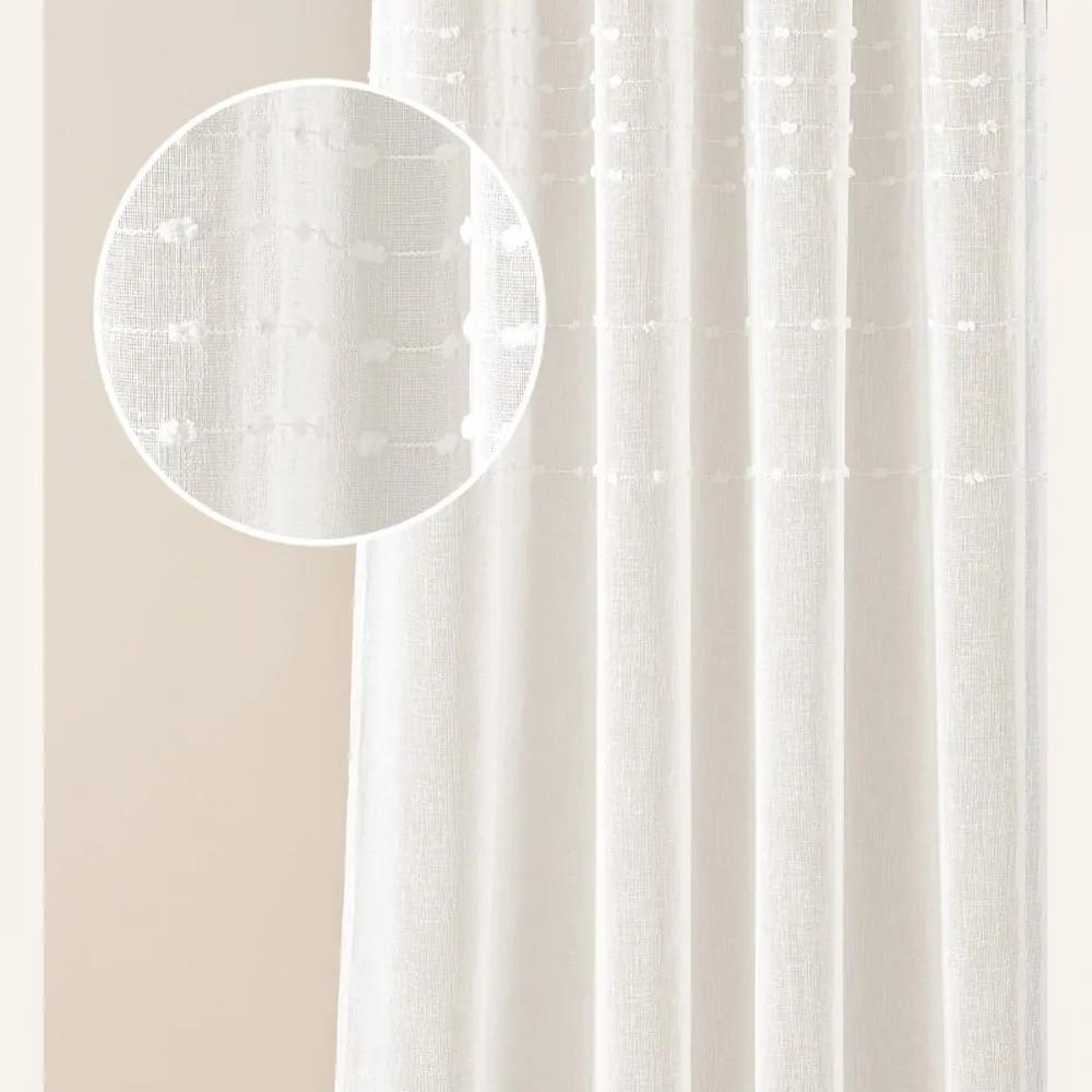 Moderná krémová záclona  Marisa  so zavesením na pásku 250 x 250 cm