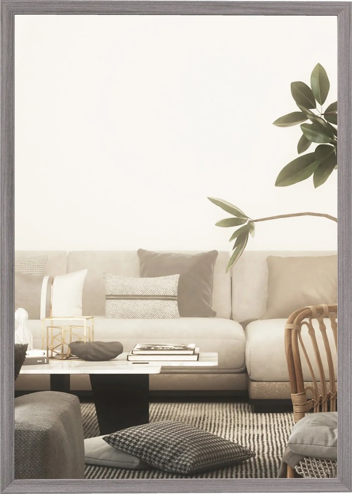 HOMCOM nástenné zrkadlo 50 x 70 cm (20 x 28 palcov) obdĺžnikové dekoratívne – sivé | Aosom