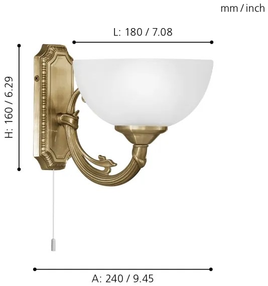 EGLO 82751 - Nástenné svietidlo SAVOY 1xE14/40W/230V