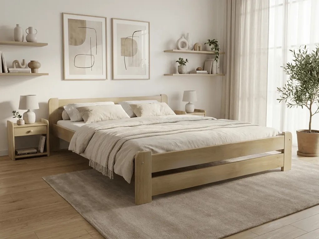Posteľ Laura 120 x 200 cm, borovica Rošt: S latkovým roštom, Matrac: Matrac SOMMERA 18 cm