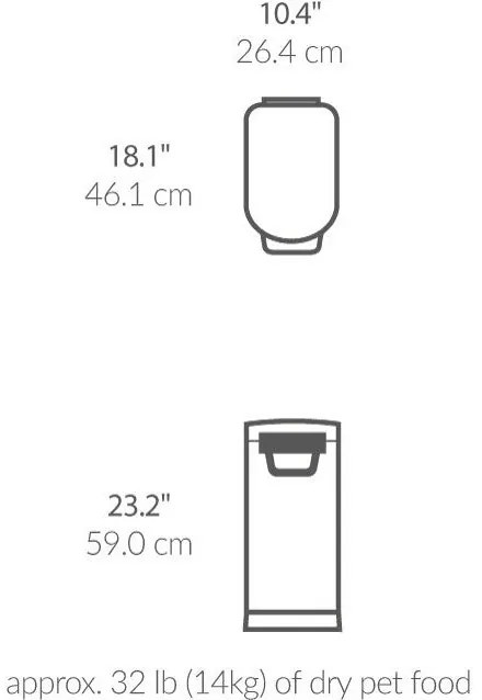 Simplehuman Kontajner na suché krmivo s poistkou 30 l, čierna mat, 30 l