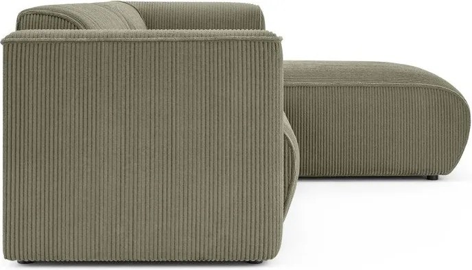 Zelená menčestrová rohová pohovka (pravý roh/s leňoškou) Merid – Ropez