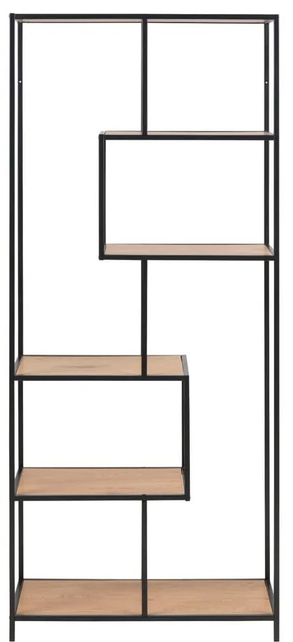 Čierna/prírodná knižnica v dekore duba 77x185 cm Seaford – Actona