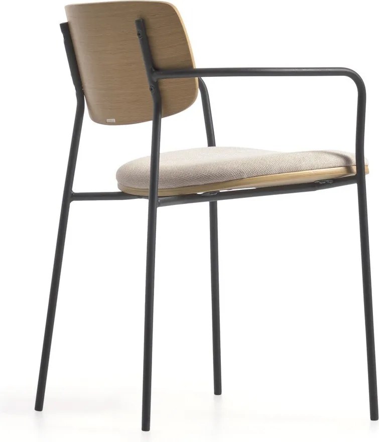 Jedálenská stolička v čierno-prírodnej farbe Maureen – Kave Home