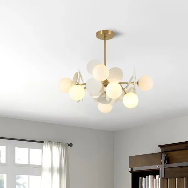 Brilagi - Luster na tyči BALMO 8xG9/9W/230V pr. 60 cm zlatá/biela