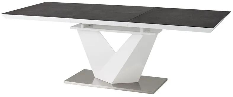 Rozkladací jedálenský stôl 160-220 cm Allegra (čierna + biela) (pre 8 a viac osôb). Vlastná spoľahlivá doprava až k Vám domov. 1049859