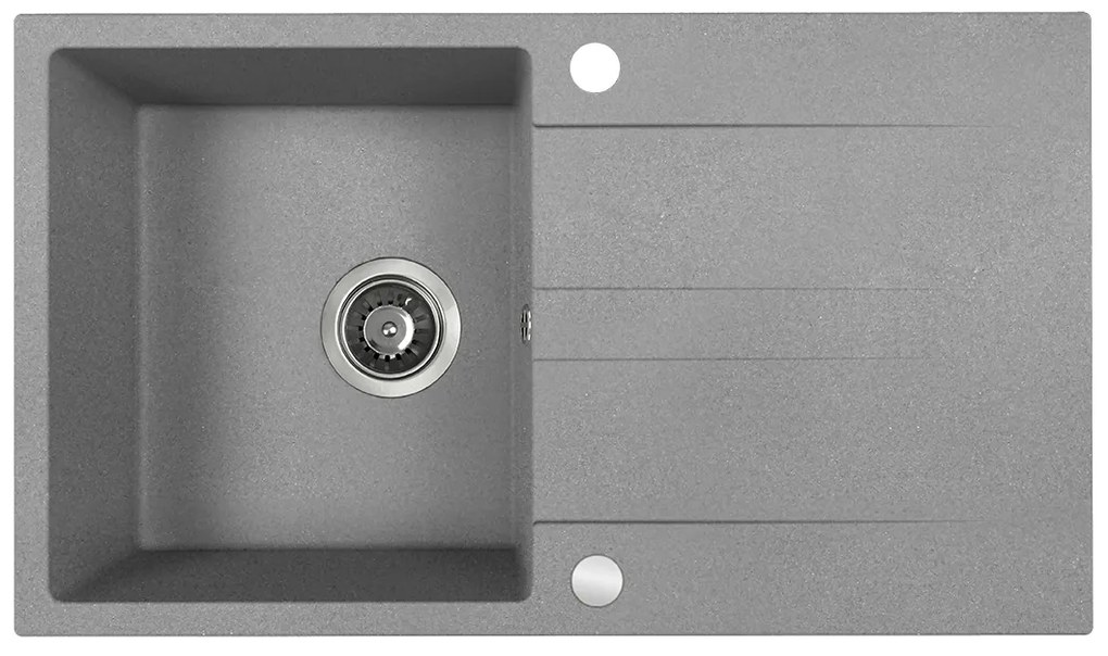 Kuchinox Laut, 1-komorový granitový drez 760x440x174 mm + sifón, šedá, LAV-SBZ_511Y