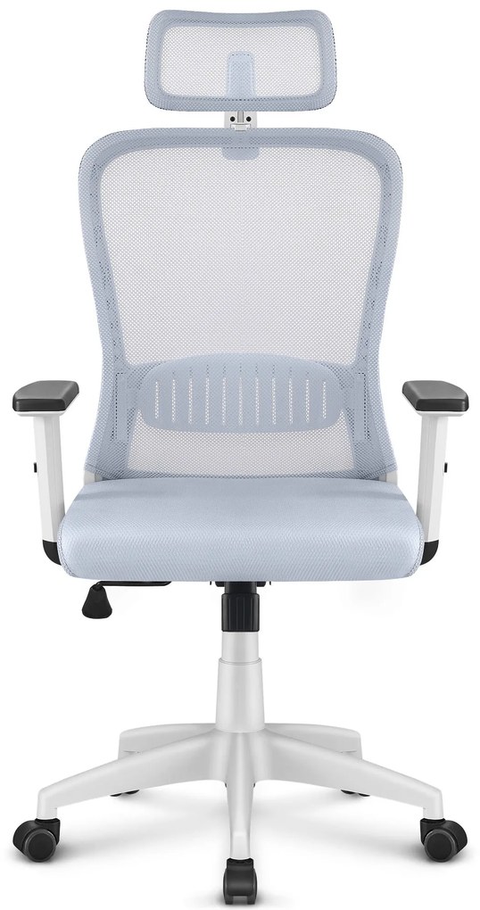 PreHouse Ergonomická otočná kancelárska stolička Hell's Chair HC- 1022 Grey White FABRIC