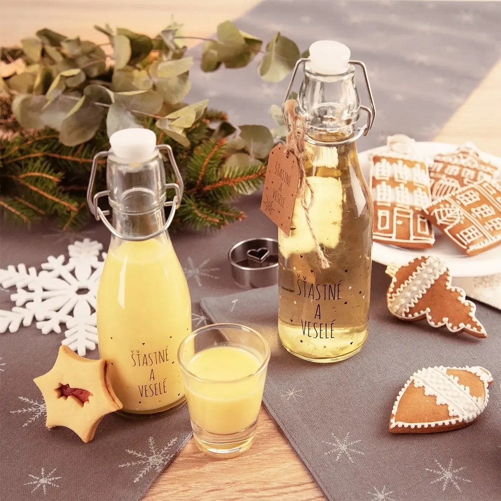 Orion Fľaša s klip uzáverom Vločka červená 0,16 l, 160 ml