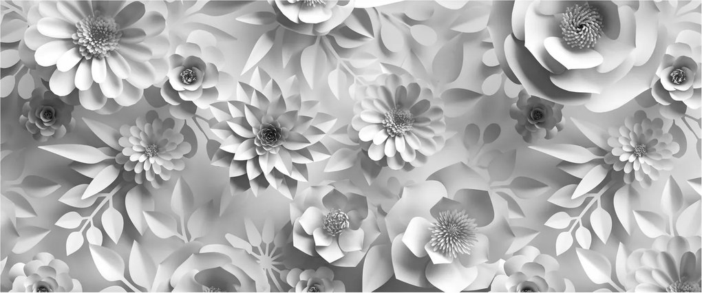 Obraz - Biele kvety (120x50 cm)