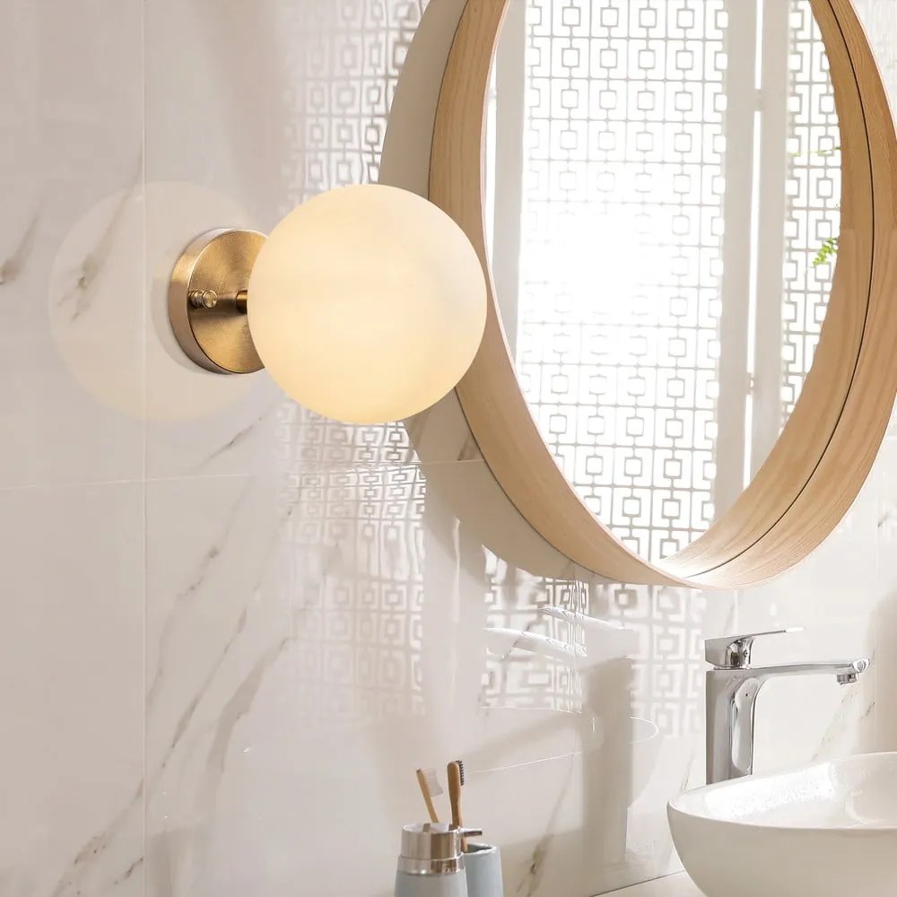 Nástenné svietidlo v bielej a bronzovej farbe ø 15 cm Atmaca – Opviq lights