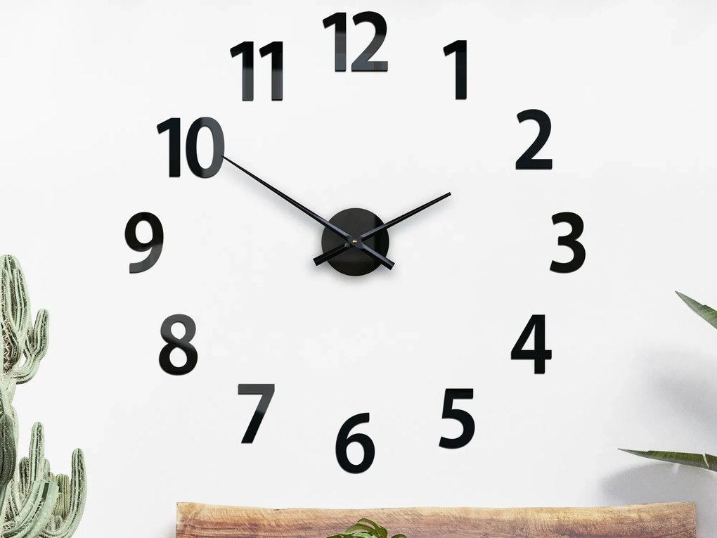 Nástěnné samolepící hodiny Amadeus 75 cm černé