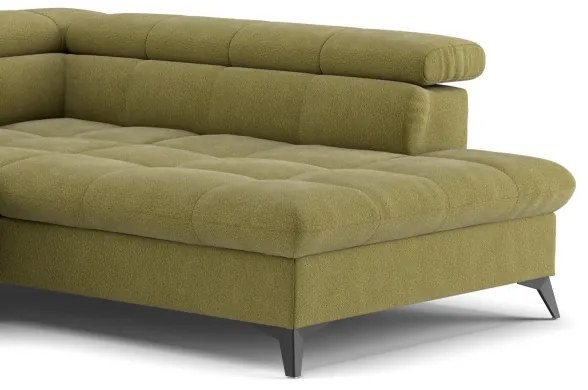 Rozkladacia rohová sedacia súprava do L MARANO pravá olivová