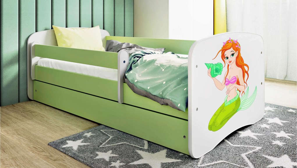 XXXLutz POSTEĽ PRE DETI A MLÁDEŽ 80/160 cm, zelená, biela MID.YOU - Detské izby - 00214200023V