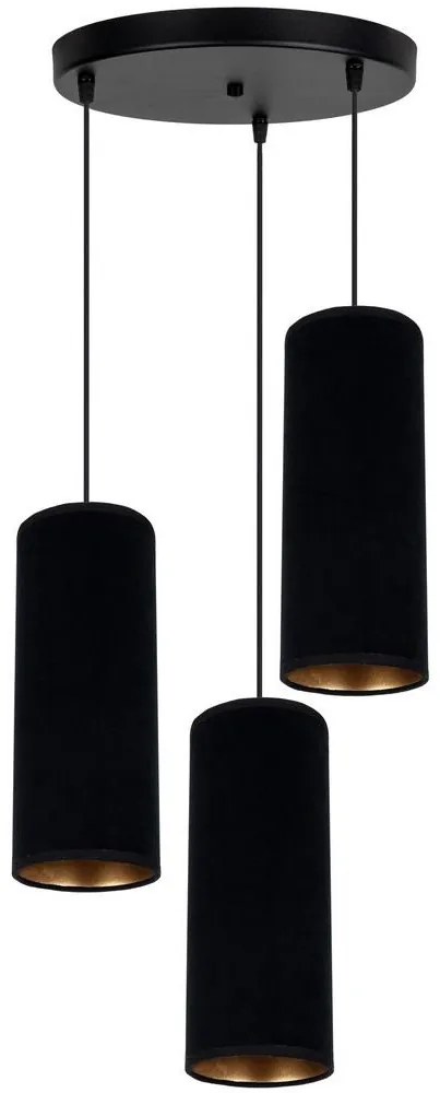 Luster na lanku AVALO 3xE27/60W/230V pr. 35 cm čierna