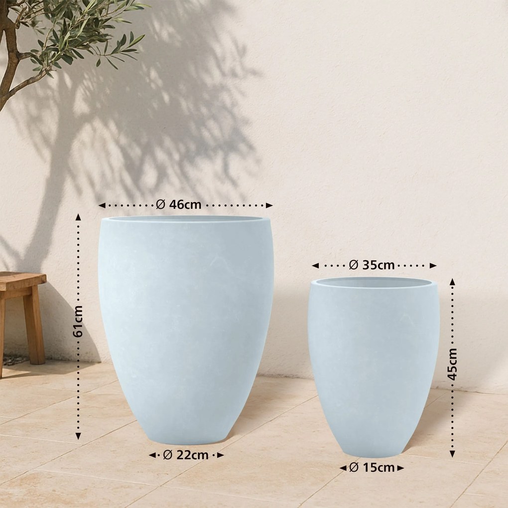 Sada 2 ks kvetináčov 2 round - sivá